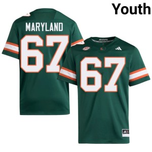 #67 College Football Green The U Russell Maryland High School Youth Jersey 272126-510