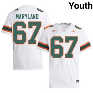 #67 White Youth Limited College Football Canes Russell Maryland Jersey 780129-386