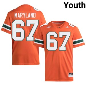 #67 College Football Russell Maryland Youth Orange Miami Stitched Jerseys 128450-579