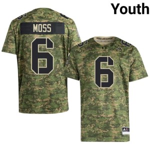 #6 Youth Camo Santana Moss Hurricanes College Football Embroidery Jersey 106490-146