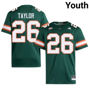 #26 Youth Sean Taylor Game UMiami Green College Football Jersey 697839-751
