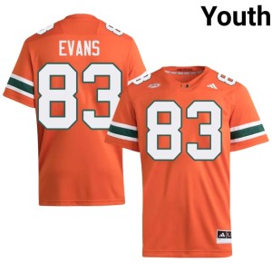 #83 Youth College Football Player Orange Tyran Evans Miami of Florida Jersey 451723-992
