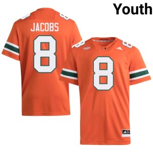 #8 Youth UM Hurricanes High School College Football Vandrevius Jacobs Orange Jersey 347281-659