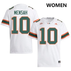 #10 University Womens The U Darian Mensah White College Football Jerseys 295170-426