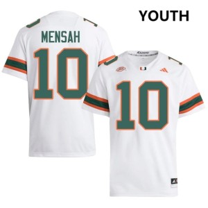 #10 Youth White College Football UMiami Hurricanes Replica Darian Mensah Jersey 517830-126